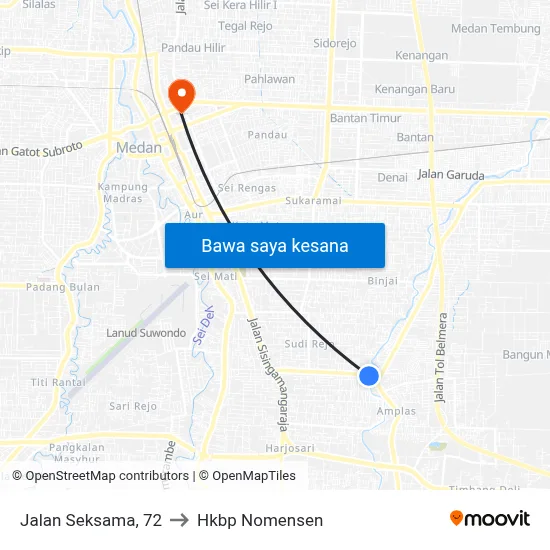 Jalan Seksama, 72 to Hkbp Nomensen map
