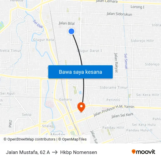 Jalan Mustafa, 62 A to Hkbp Nomensen map