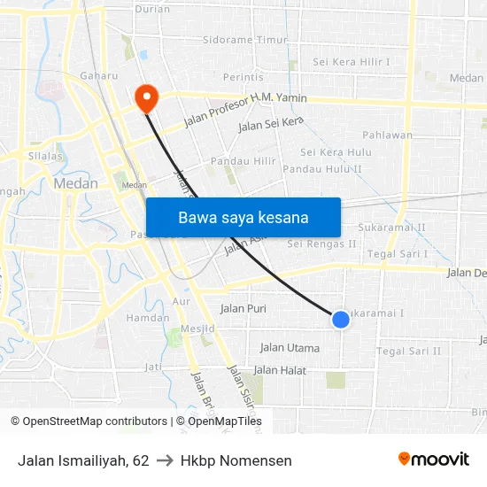 Jalan Ismailiyah, 62 to Hkbp Nomensen map