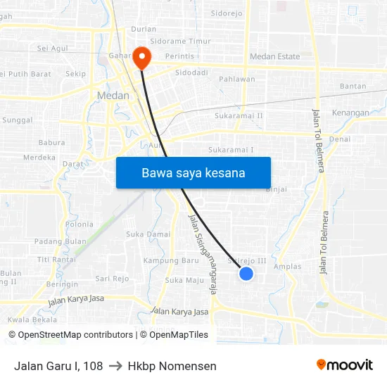 Jalan Garu I, 108 to Hkbp Nomensen map