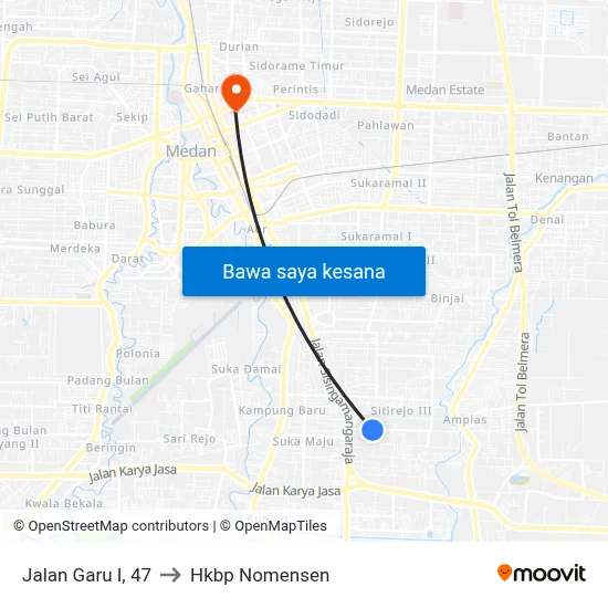 Jalan Garu I, 47 to Hkbp Nomensen map