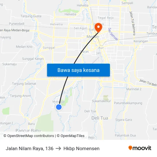 Jalan Nilam Raya, 136 to Hkbp Nomensen map