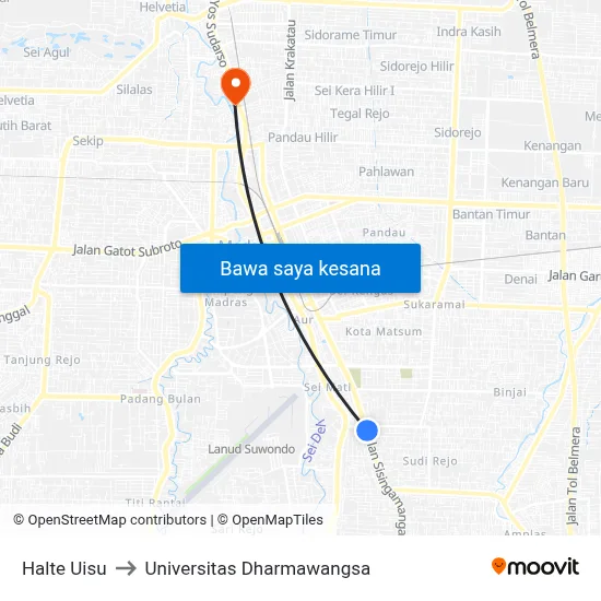 Halte Uisu to Universitas Dharmawangsa map