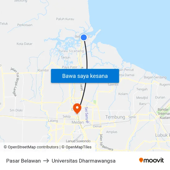 Pasar Belawan to Universitas Dharmawangsa map