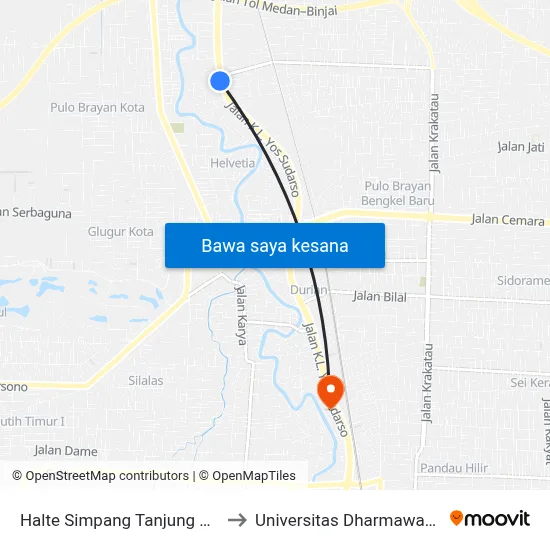 Halte Simpang Tanjung Mulia to Universitas Dharmawangsa map