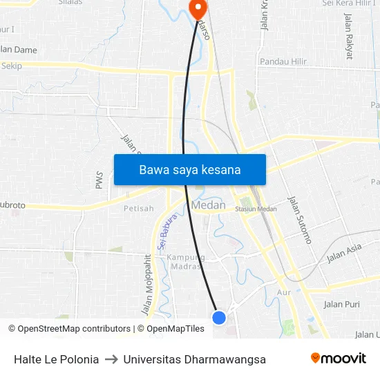 Halte Le Polonia to Universitas Dharmawangsa map