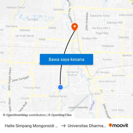 Halte Simpang Mongonsidi - Patimura to Universitas Dharmawangsa map