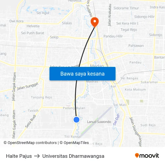 Halte Pajus to Universitas Dharmawangsa map