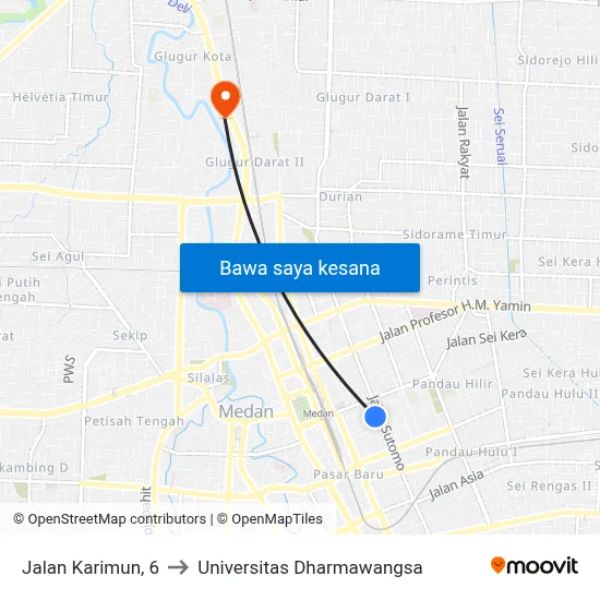 Jalan Karimun, 6 to Universitas Dharmawangsa map