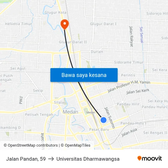 Jalan Pandan, 59 to Universitas Dharmawangsa map