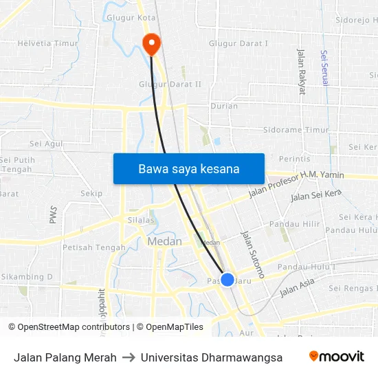 Jalan Palang Merah to Universitas Dharmawangsa map