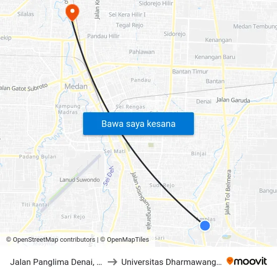 Jalan Panglima Denai, 25 to Universitas Dharmawangsa map