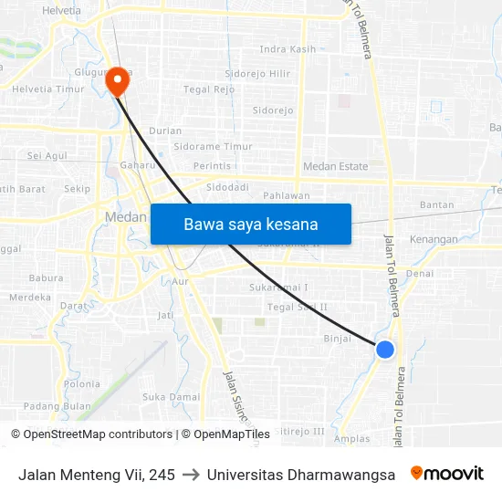 Jalan Menteng Vii, 245 to Universitas Dharmawangsa map