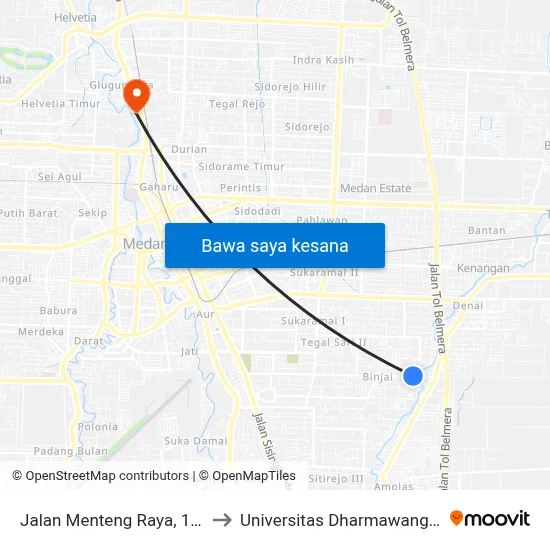 Jalan Menteng Raya, 10b to Universitas Dharmawangsa map