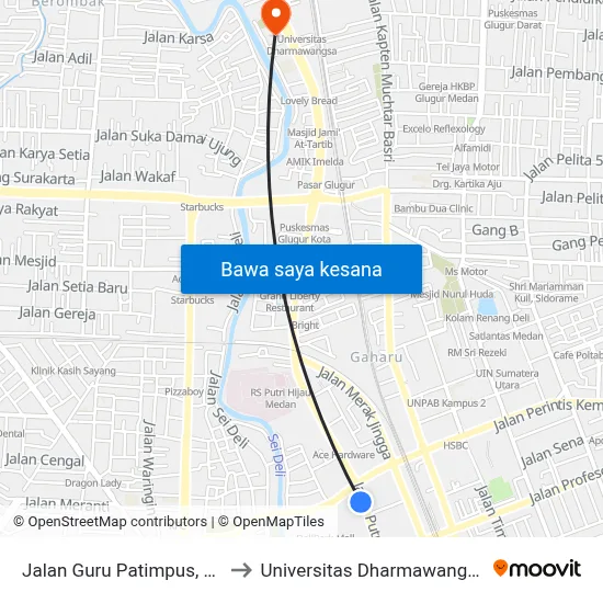 Jalan Guru Patimpus, 35 to Universitas Dharmawangsa map