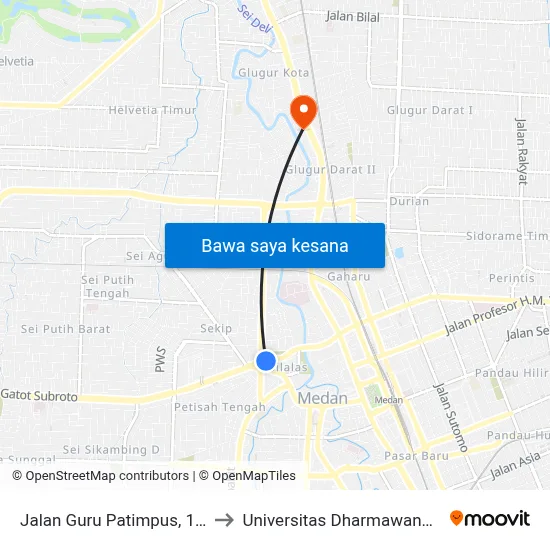 Jalan Guru Patimpus, 103 to Universitas Dharmawangsa map