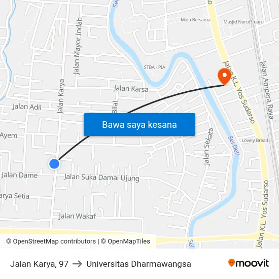 Jalan Karya, 97 to Universitas Dharmawangsa map