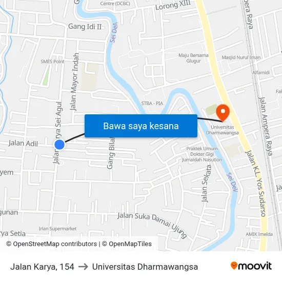 Jalan Karya, 154 to Universitas Dharmawangsa map