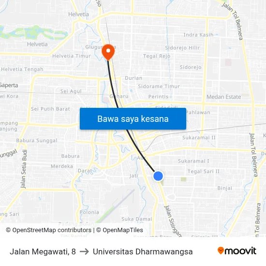 Jalan Megawati, 8 to Universitas Dharmawangsa map