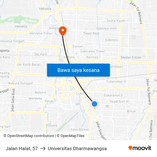 Jalan Halat, 57 to Universitas Dharmawangsa map