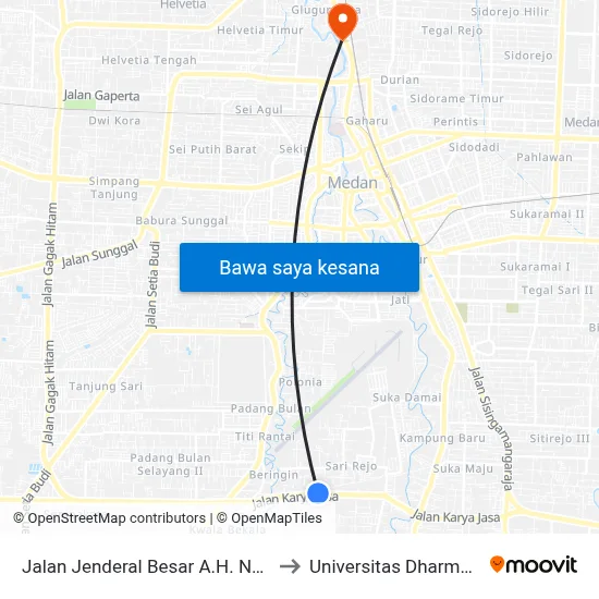 Jalan Jenderal Besar A.H. Nasution, 70f to Universitas Dharmawangsa map