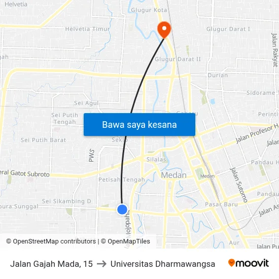 Jalan Gajah Mada, 15 to Universitas Dharmawangsa map