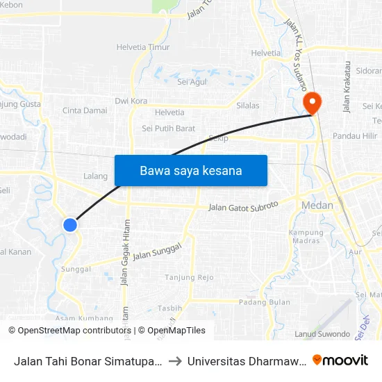 Jalan Tahi Bonar Simatupang, 126 to Universitas Dharmawangsa map
