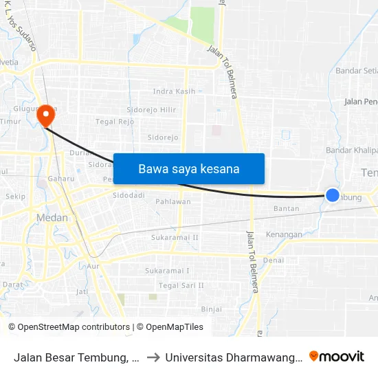 Jalan Besar Tembung, 36 to Universitas Dharmawangsa map