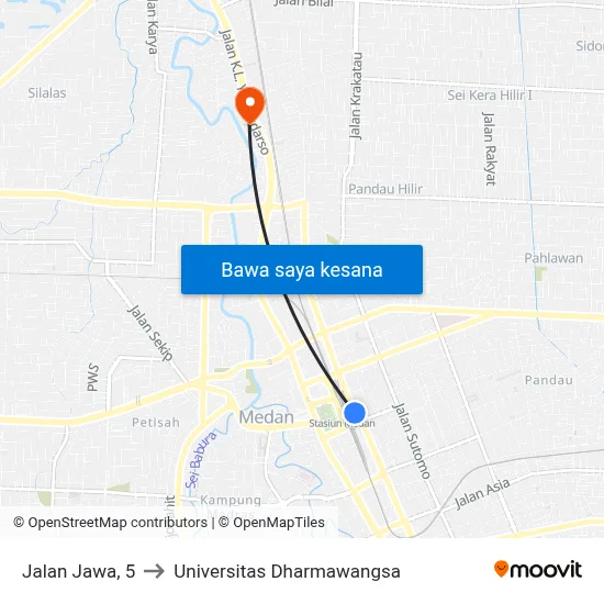Jalan Jawa, 5 to Universitas Dharmawangsa map
