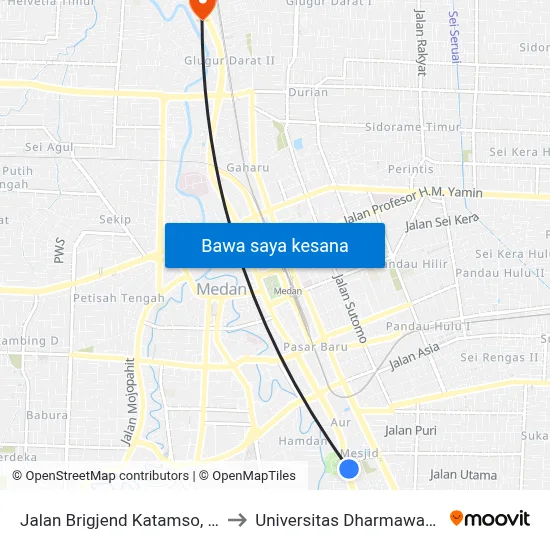 Jalan Brigjend Katamso, 45 P to Universitas Dharmawangsa map