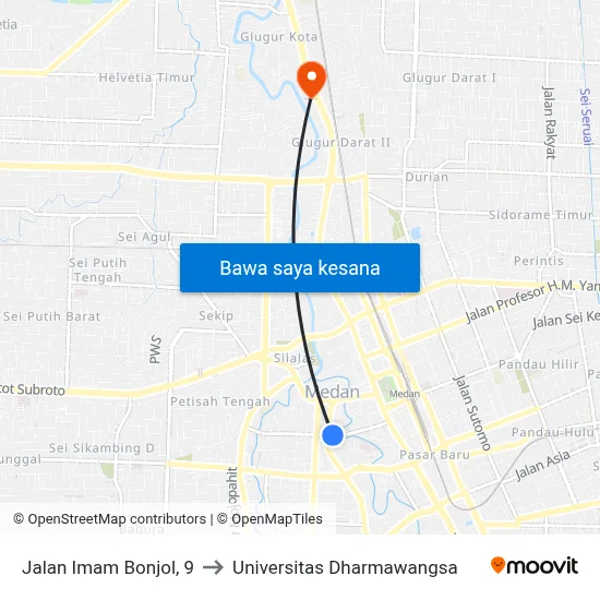 Jalan Imam Bonjol, 9 to Universitas Dharmawangsa map