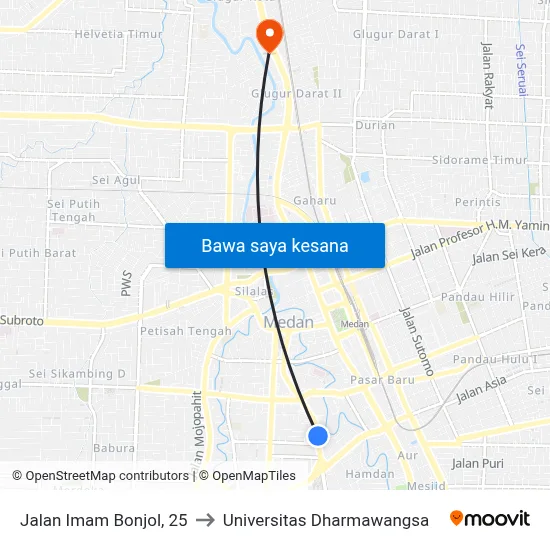 Jalan Imam Bonjol, 25 to Universitas Dharmawangsa map