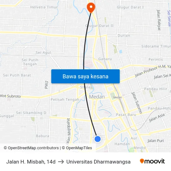 Jalan H. Misbah, 14d to Universitas Dharmawangsa map