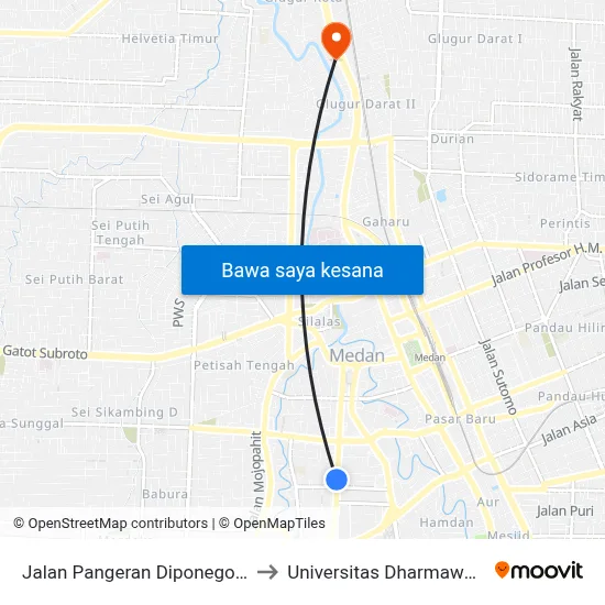 Jalan Pangeran Diponegoro, 23 to Universitas Dharmawangsa map