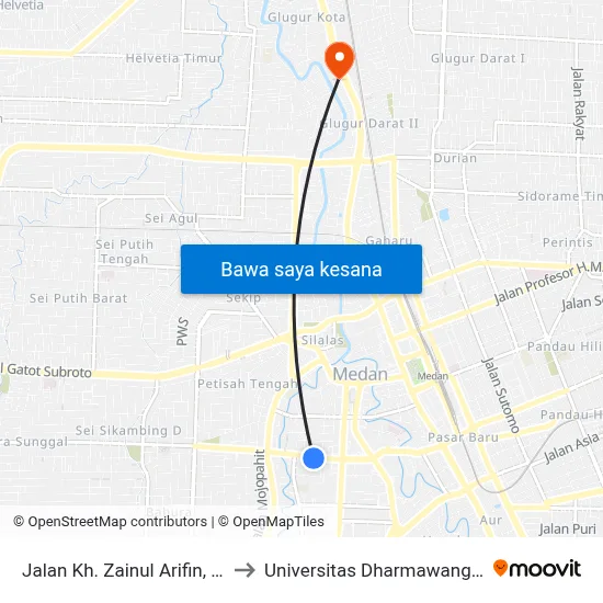 Jalan Kh. Zainul Arifin, 73 to Universitas Dharmawangsa map