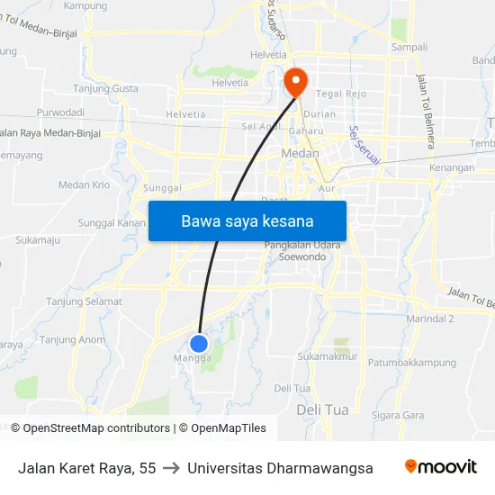 Jalan Karet Raya, 55 to Universitas Dharmawangsa map