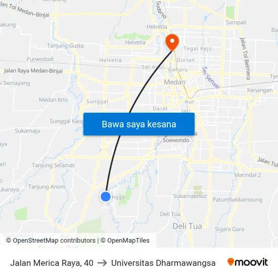 Jalan Merica Raya, 40 to Universitas Dharmawangsa map