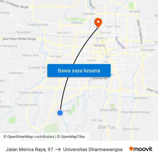 Jalan Merica Raya, 97 to Universitas Dharmawangsa map