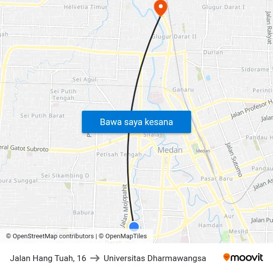 Jalan Hang Tuah, 16 to Universitas Dharmawangsa map