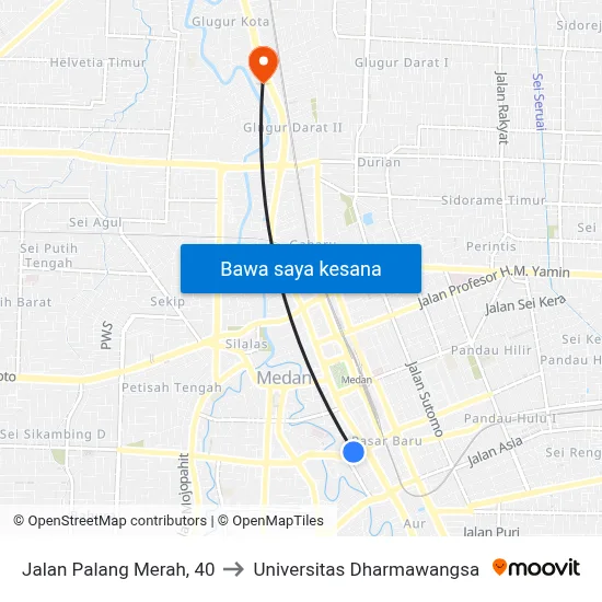Jalan Palang Merah, 40 to Universitas Dharmawangsa map