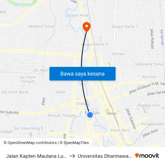 Jalan Kapten Maulana Lubis, 5 to Universitas Dharmawangsa map