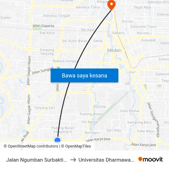Jalan Ngumban Surbakti, 36b to Universitas Dharmawangsa map