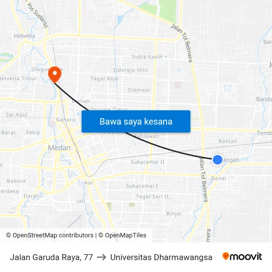Jalan Garuda Raya, 77 to Universitas Dharmawangsa map