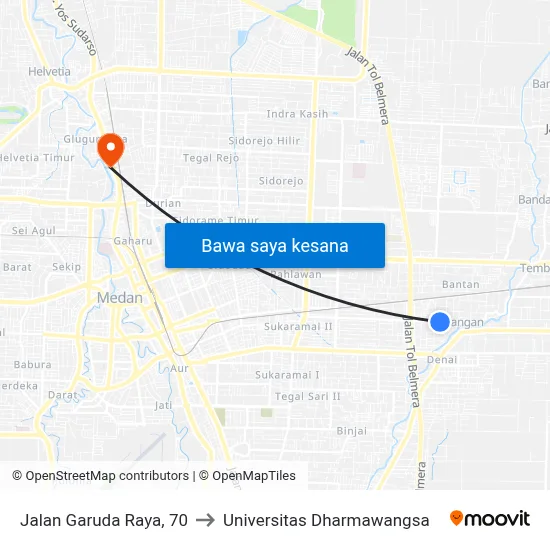 Jalan Garuda Raya, 70 to Universitas Dharmawangsa map