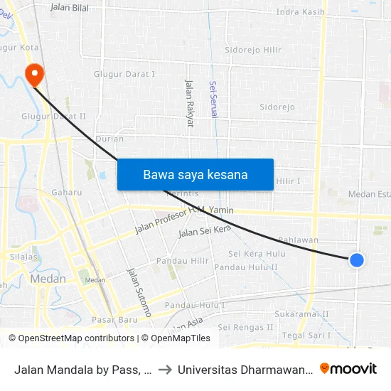 Jalan Mandala by Pass, 70c to Universitas Dharmawangsa map