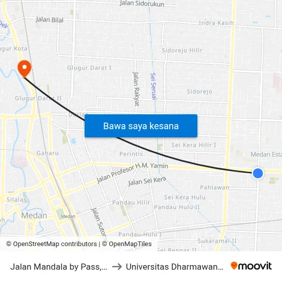Jalan Mandala by Pass, 4c to Universitas Dharmawangsa map