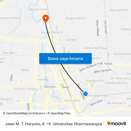 Jalan M. T. Haryono, 8 to Universitas Dharmawangsa map