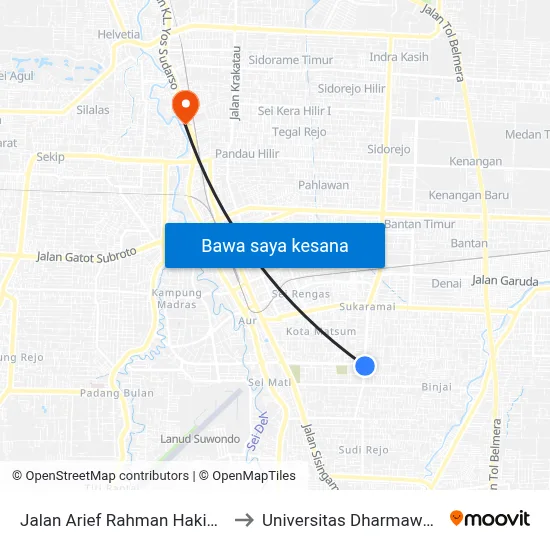 Jalan Arief Rahman Hakim, 139 to Universitas Dharmawangsa map
