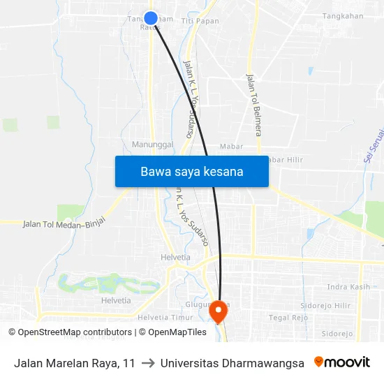 Jalan Marelan Raya, 11 to Universitas Dharmawangsa map