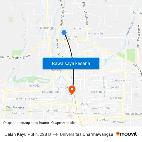 Jalan Kayu Putih, 228 B to Universitas Dharmawangsa map